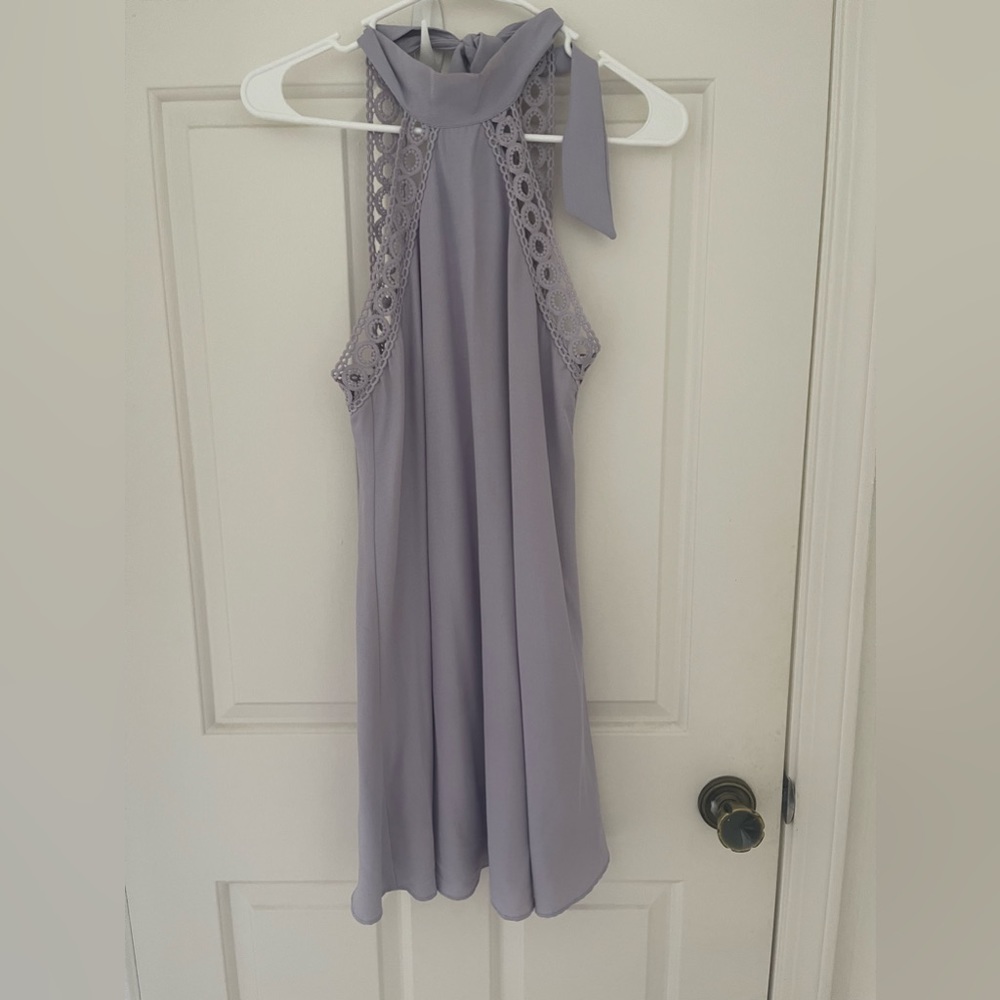 High neck open back dress